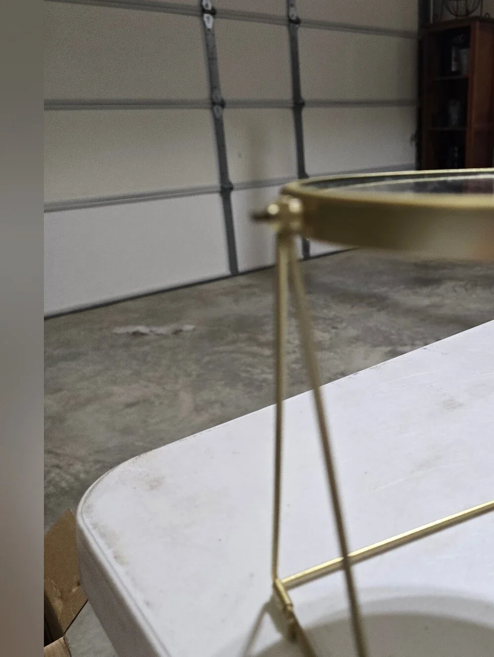 Gold Oval Freestanding Vanity Mirror